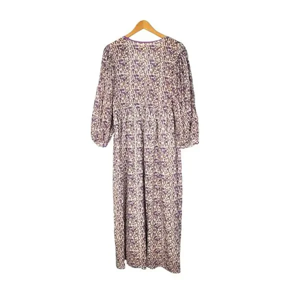 Daughters of India Binita Maxi Dress Purple Floral 100% Cotton Size Small NEW - Picture 5 of 14